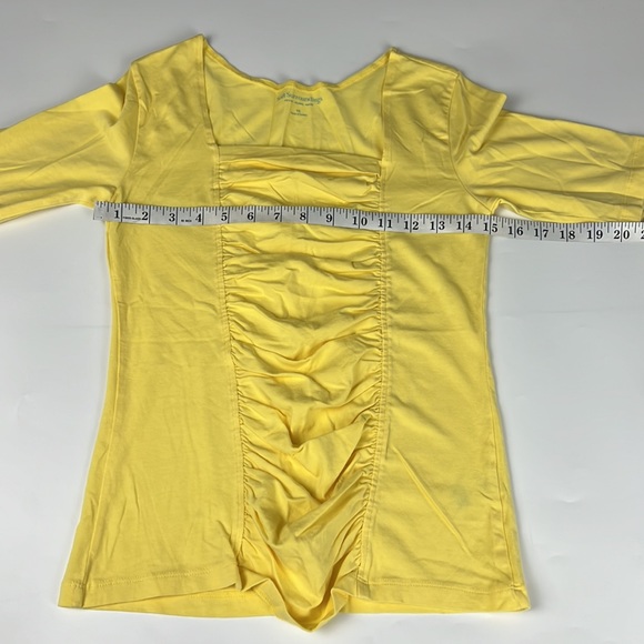 Soft Surroundings Missy T-Shirt Square Neckline Ruche Front Tee Size: XS - Picture 4 of 7
